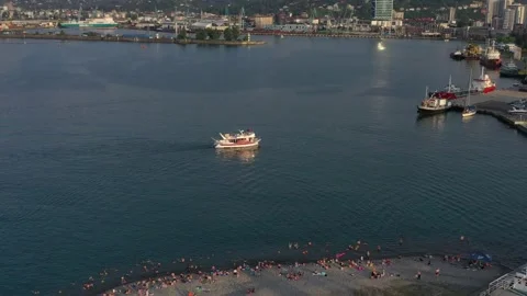 Ship, aero view Stock Footage 152036995