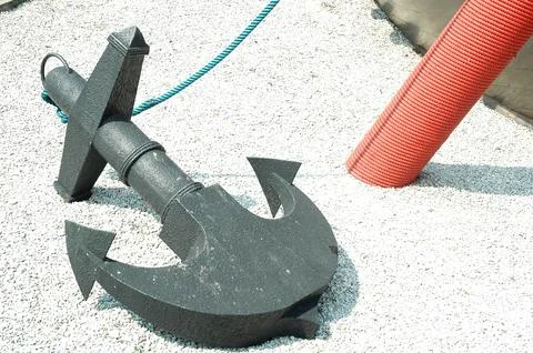 Ship Anchor Chain closeup Stock Photos