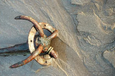 Ship Anchor Chain closeup Stock Photos