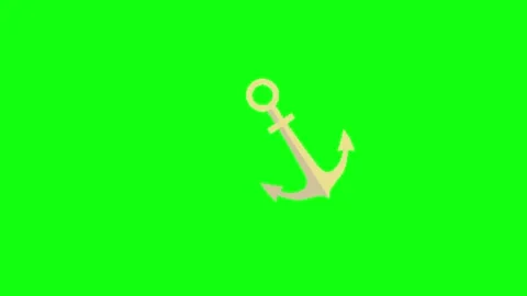 Ship Anchor on Green Screen Background Vídeos de archivo 336260603