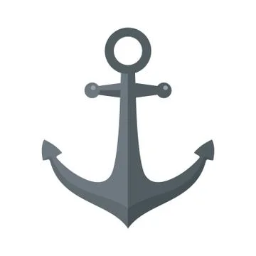 Ship anchor icon, flat style Stock Illustration