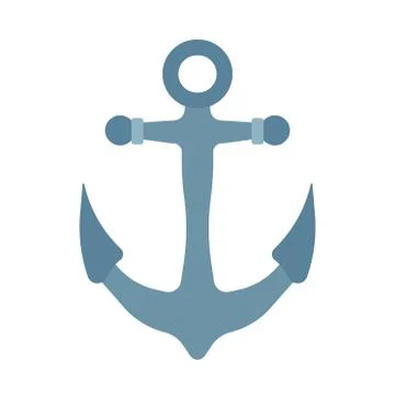 Ship anchor sea nautical vector icon. Ocean water illustration boat. Old stee Stock Illustration