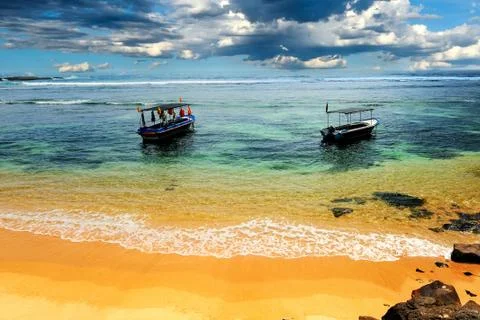Ship anchored in the bay Foto stock