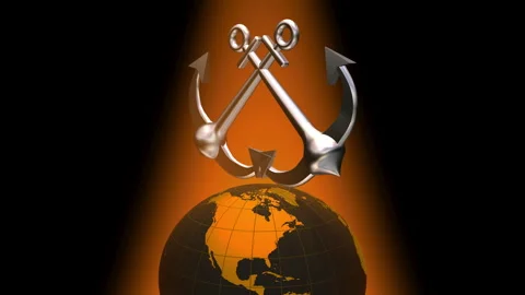 Ship anchors on the rotating Earth Stock Footage 346178030