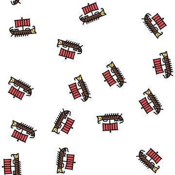 Ship ancient rome vector seamless pattern Stock Illustration