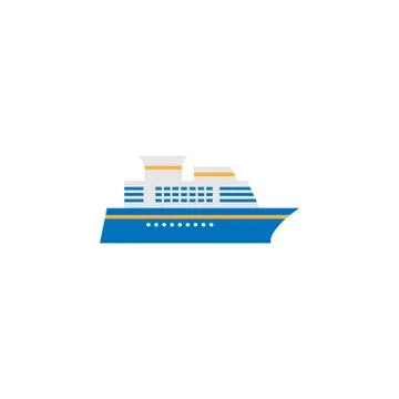 Ship and Cruise solid icon, navigation 스톡 일러스트
