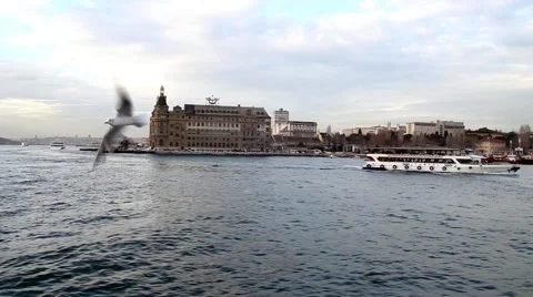 Ship and Railhead Vídeo Stock 40030302