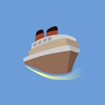 Ship and wave logo design stock illustration Stock Illustration