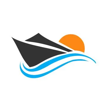 Ship and wave logo design stock illustration Illustrazione stock