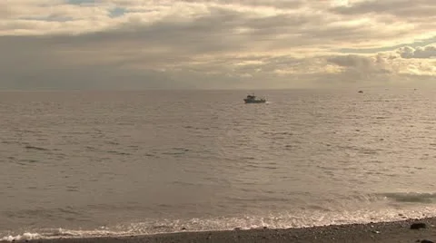 Ship and waves Stock Footage 12050325