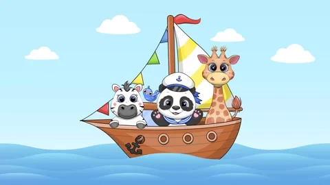 Ship with animals is sailing on the sea. Stock Footage 316741168