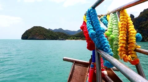 Ship approaching flowers Stock-Footage 49269122