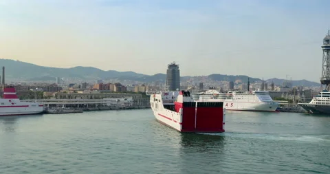 Ship arrival at the port. Time Lapse. Stock Footage 104435921