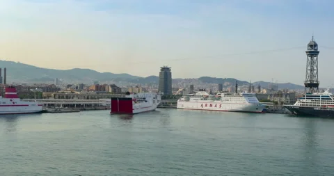 Ship arrival at the port. Time Lapse. Stock Footage 104435992