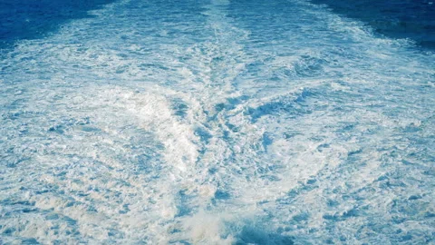 Ship Back View Of Large Churning Wake Stock Footage 333204432
