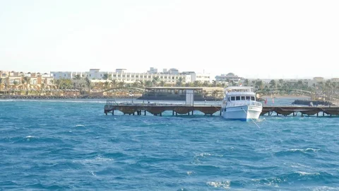 Ship on the Background of Buildings Stock Footage 87064542