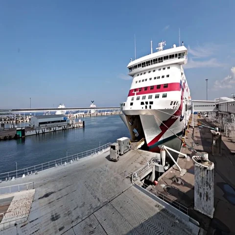 Ship Baltic Queen loading in the port of Tallinn, Estonia Stock-Footage 69512454