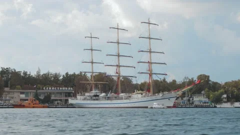 Ship in the bay of Sevastopol Stock Footage 167494098