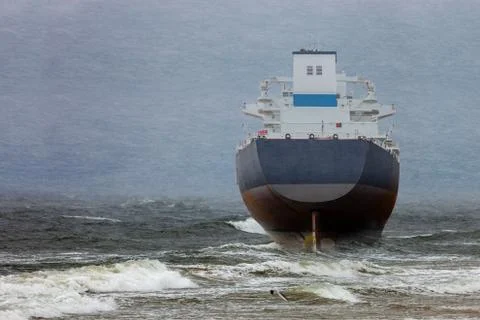 Ship in blizzard Stock Photos