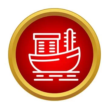Ship boat vessel navigating water transport icon Illustrazione stock