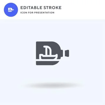 Ship In A Bottle icon vector, filled flat sign, solid pictogram isolated on w Illustrazione stock