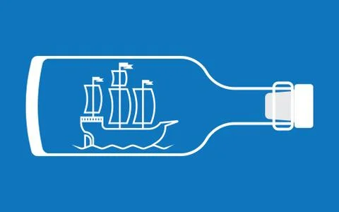 Ship in a bottle Stock Illustration
