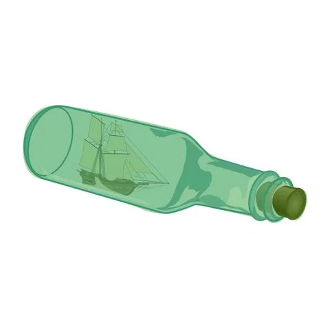 Ship in a bottle Stock Illustration