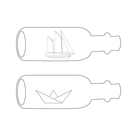 Ship in a bottle Stock Illustration