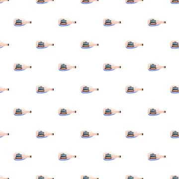 Ship in bottle nautical sailing vessel pattern Illustrazione stock