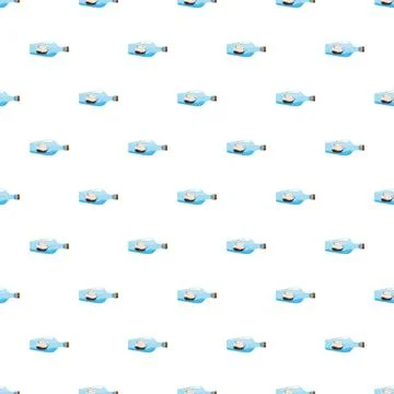 Ship in a bottle pattern background for nautical themes Illustrazione stock