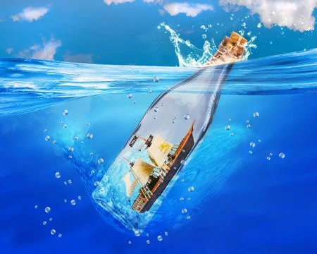 Ship in a Bottle. Foto stock