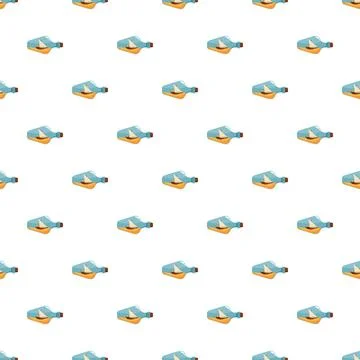 Ship in a bottle seamless pattern background Stockillustratie