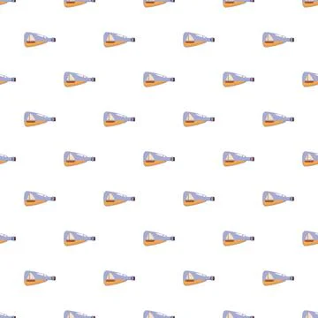 Ship in a bottle seamless pattern design Illustrazione stock
