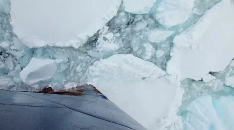 Ship Breaking Through Ice Video stock 65427263