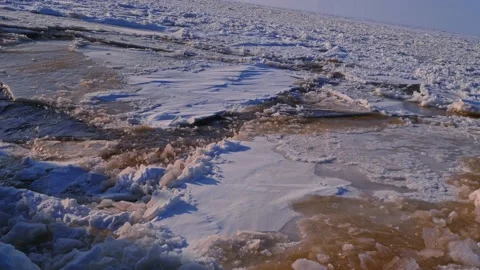 Ship Breaking Through Ice ocean Video stock 142186622