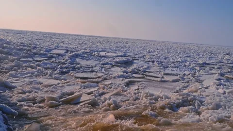 Ship Breaking Through Ice ocean Video stock 142418060