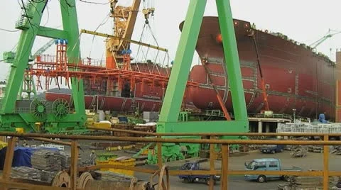 Ship building Stock Footage 10804332