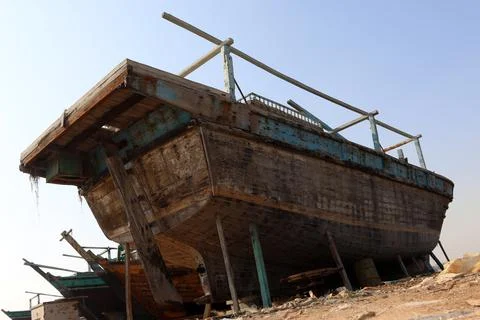 Ship building of new board at ibrahim hyderi karachi pakistan Stock Photos