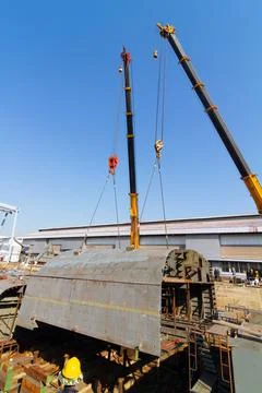 Ship building shoot inside of dry dock Foto stock