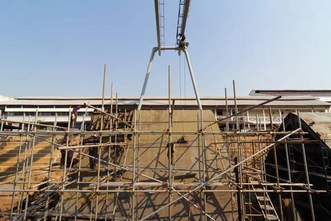 Ship building shoot inside of dry dock Foto stock
