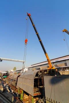 Ship building shoot inside of dry dock Foto stock