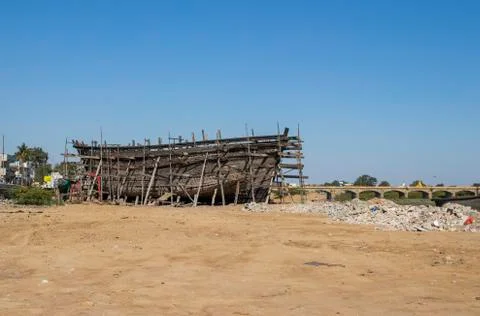 Ship building yard at Mandvi Fotos de archivo