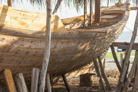 A ship is built, shipbuilding, beach Stock Photos