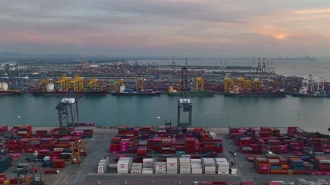Ship of Business Logistics Cargo concept and the map global partner connection o Stock Footage 231963429