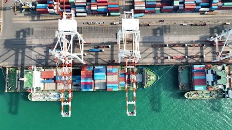 Ship of Business Logistics Cargo concept and the map global partner connection  Stock Footage 233972243