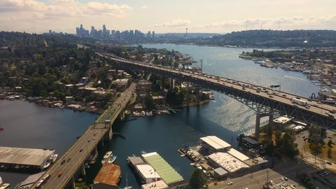Ship Canal Bridge 스톡 동영상 116792189