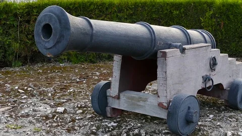 Ship cannon monument Stock-Footage 74434377