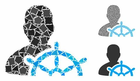 Ship captain Composition Icon of Ragged Parts Stockillustratie