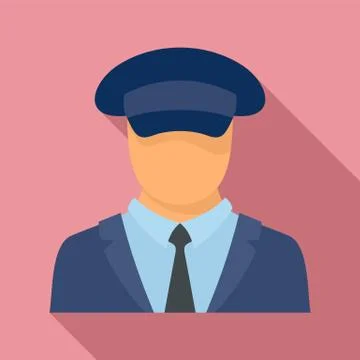 Ship captain icon, flat style Stock Illustration