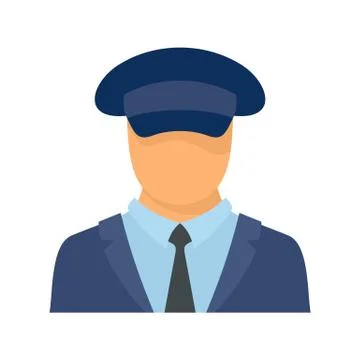 Ship captain icon, flat style Stock Illustration